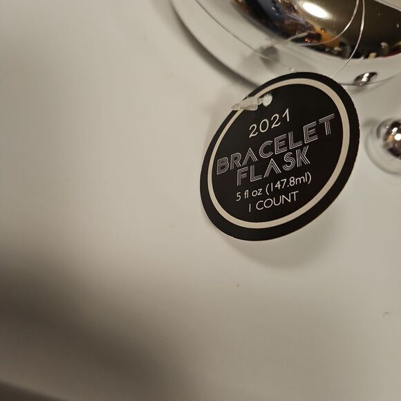 Silver Color Braclet Flask with screw off closure - Picture 3 of 8